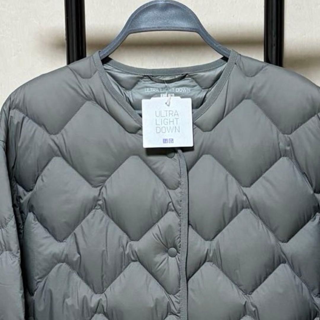 新品 ユニクロ ウルトラライトダウン リラックスコート オリーブ L