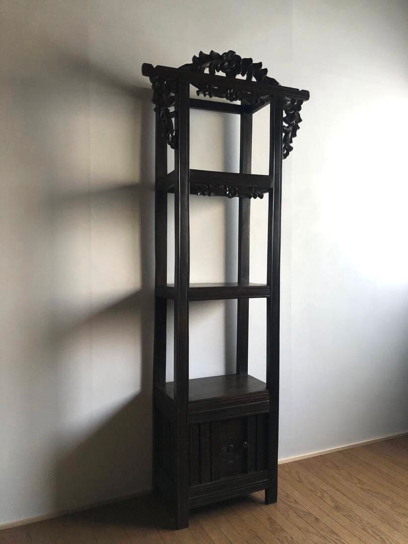 神戸家具 コロニーハウス COLONY HOUSE 飾り棚 収納 彫刻 無垢古材