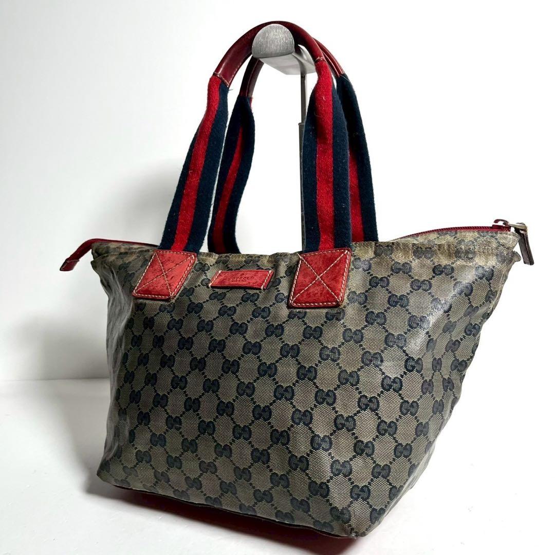 グッチ シェリーライン GG コーティングキャンバス ハンドバッグ