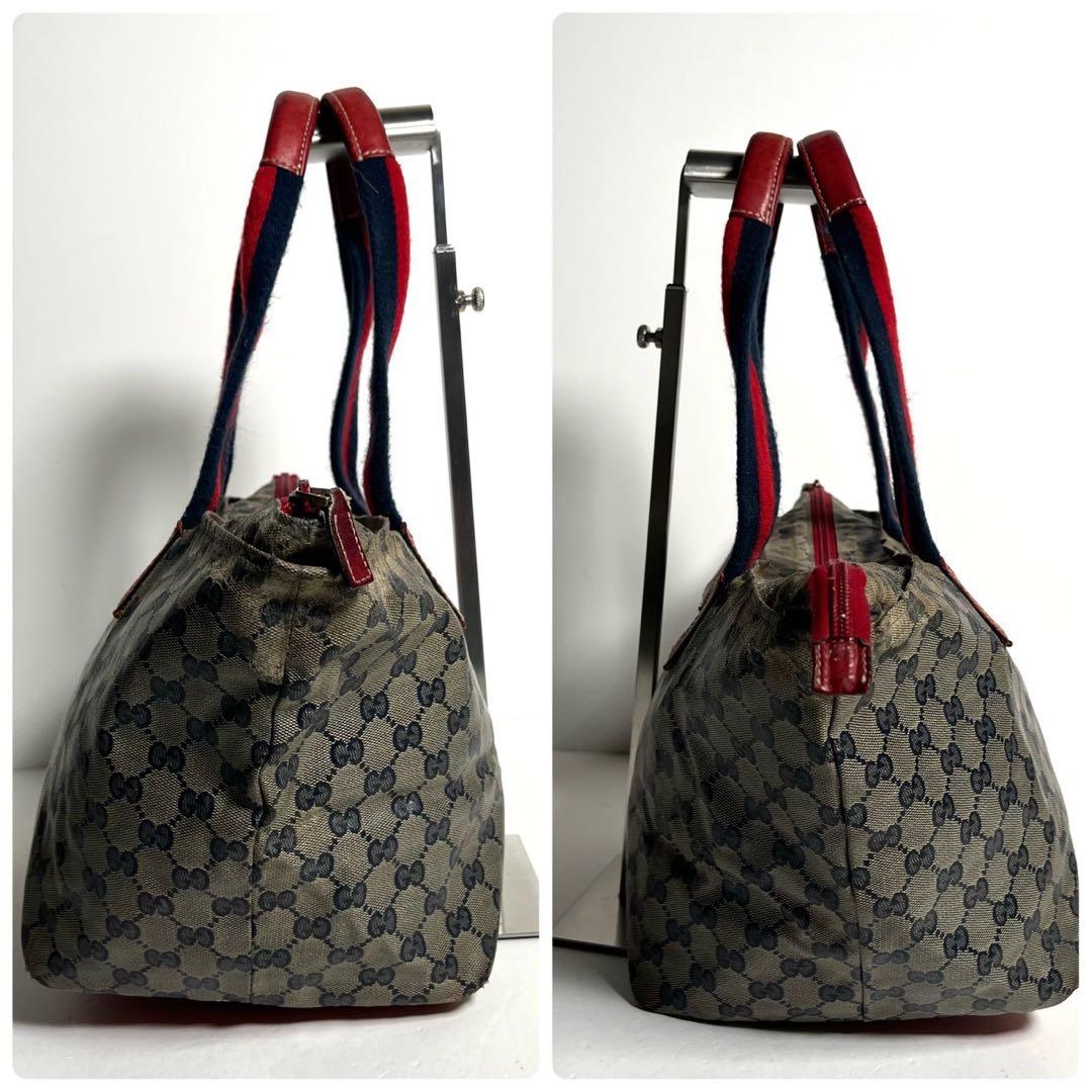 グッチ シェリーライン GG コーティングキャンバス ハンドバッグ