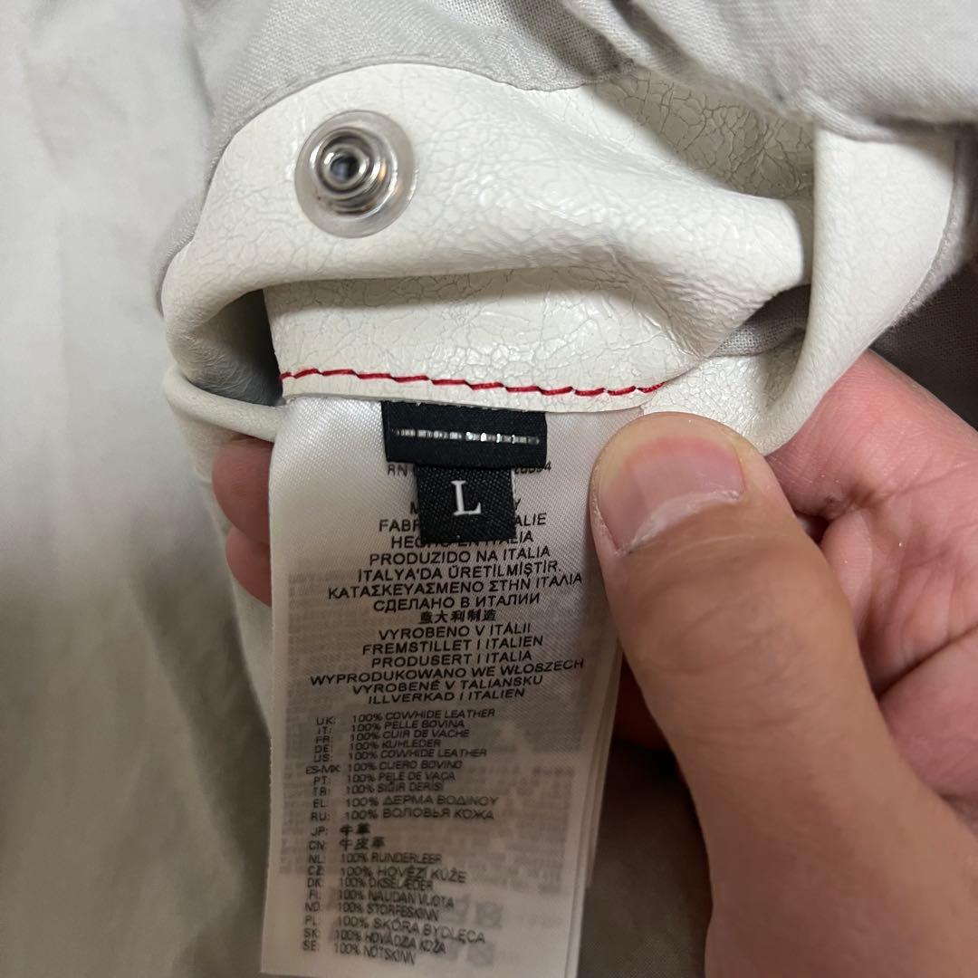 DIESEL 中華新年モデル クラック加工 ホワイト レザー ジャケット