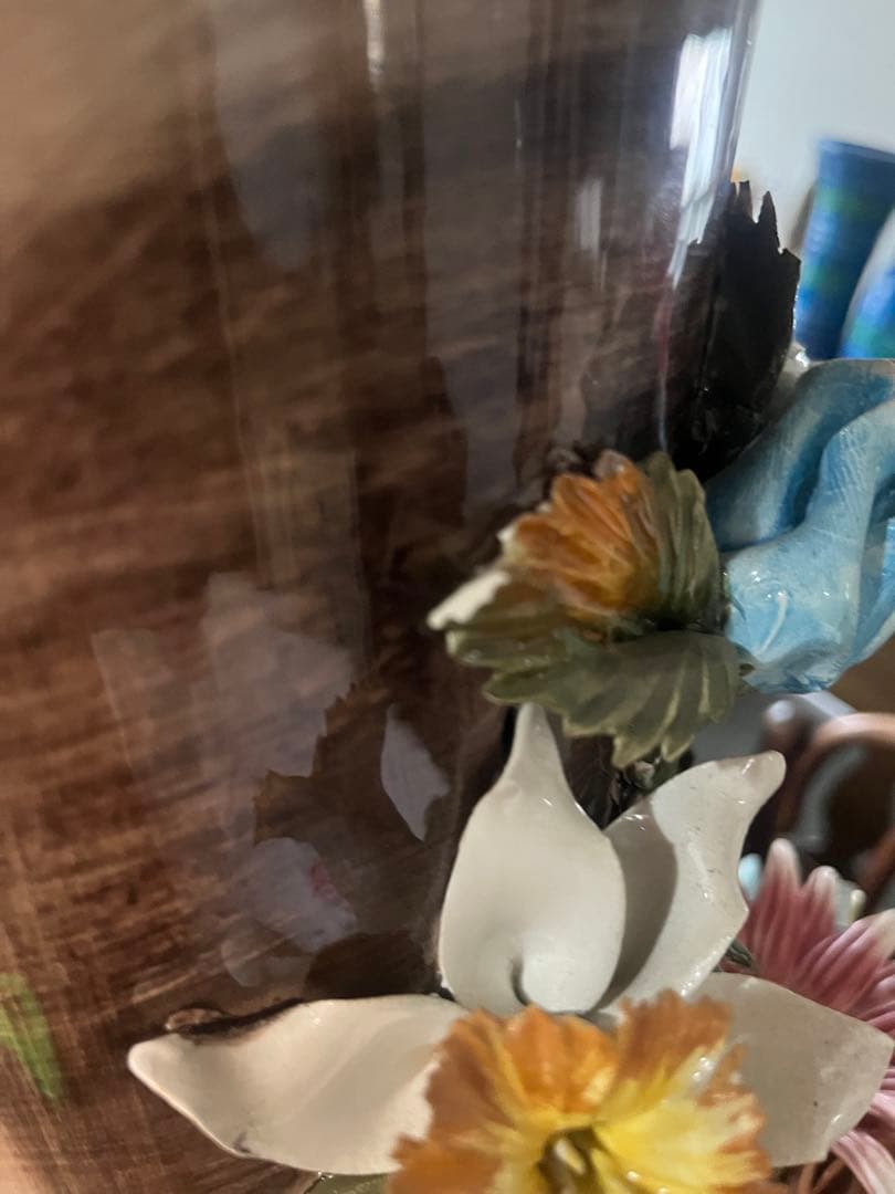 イタリア製 カポディモンテ フラワーベース 花瓶 置物 インテリア アンティーク