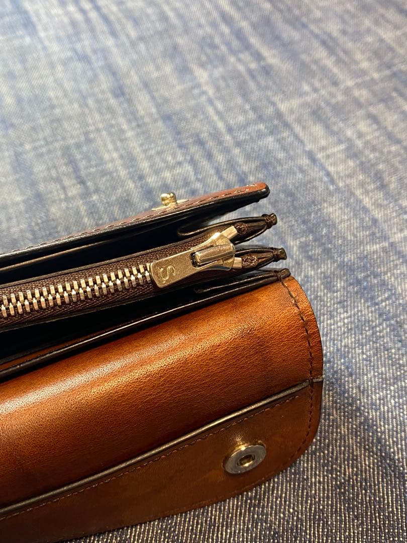 WILD SWANS WAVE ワイルドスワンズブラウンレザーウォレット