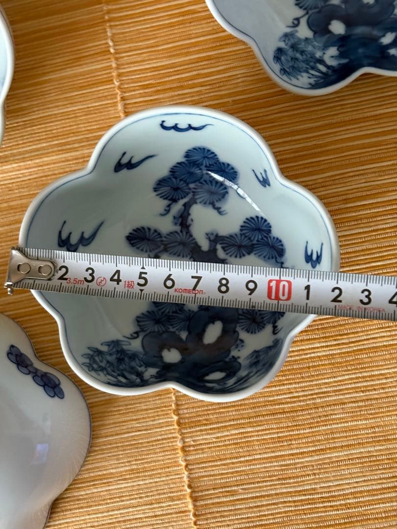 源右衛門　染付　小鉢　五個セット　 未使用　共木箱入り　栞付