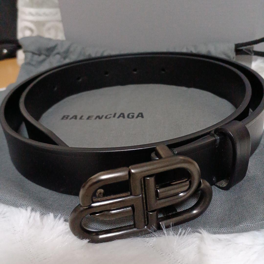 みなべ　BALENCIAGA BBロゴベルト ブラック 　75size