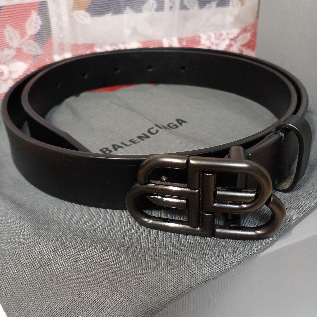 みなべ　BALENCIAGA BBロゴベルト ブラック 　75size