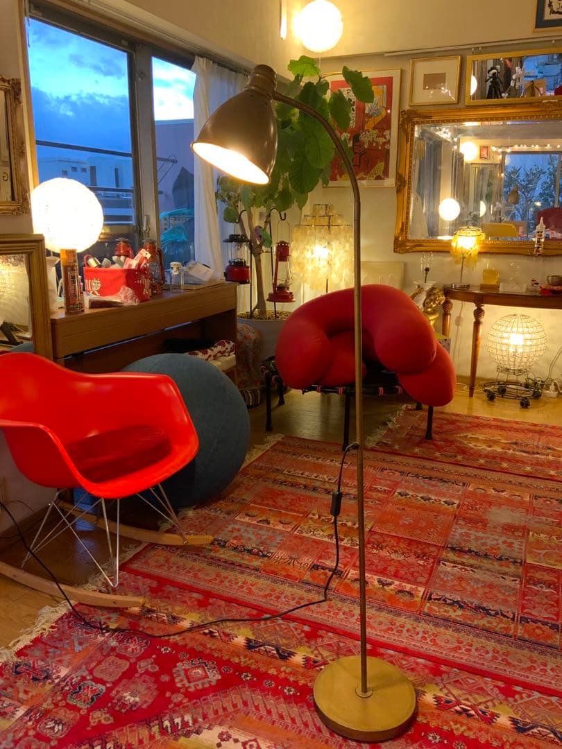 値下げ おしゃれ アンティーク フロアライト スタンド 140 ゴールド 訳