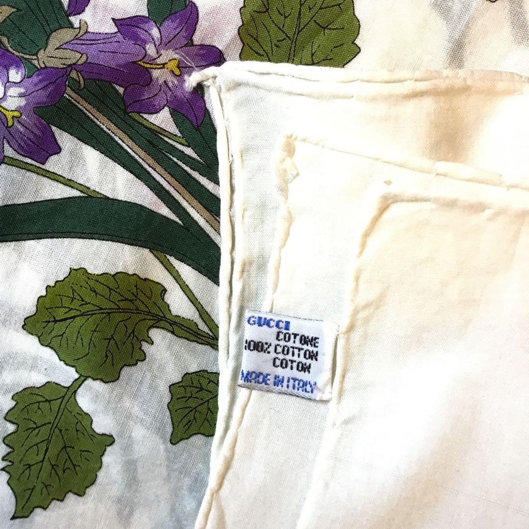 グッチ　GUCCI フローラ　コットン　スカーフ　花柄　ビンテージ　153cm