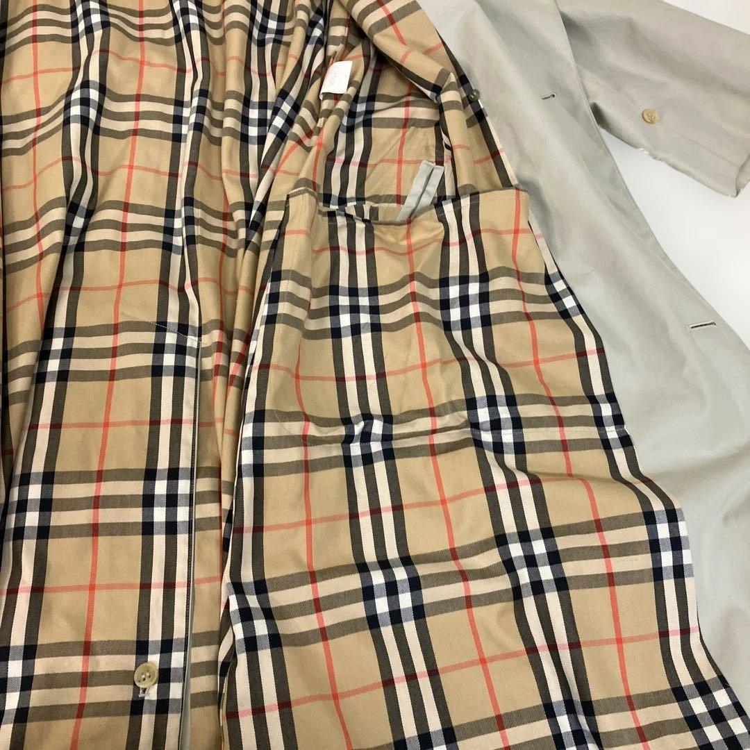 【希少品】Burberry カーキ トレンチコート　ロング丈　　ノバチェック
