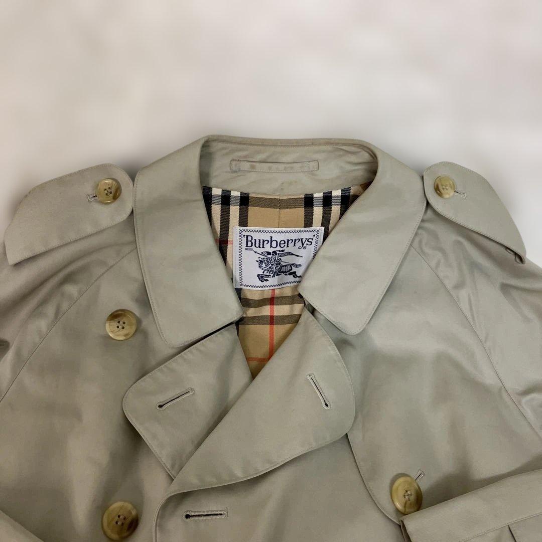 【希少品】Burberry カーキ トレンチコート　ロング丈　　ノバチェック
