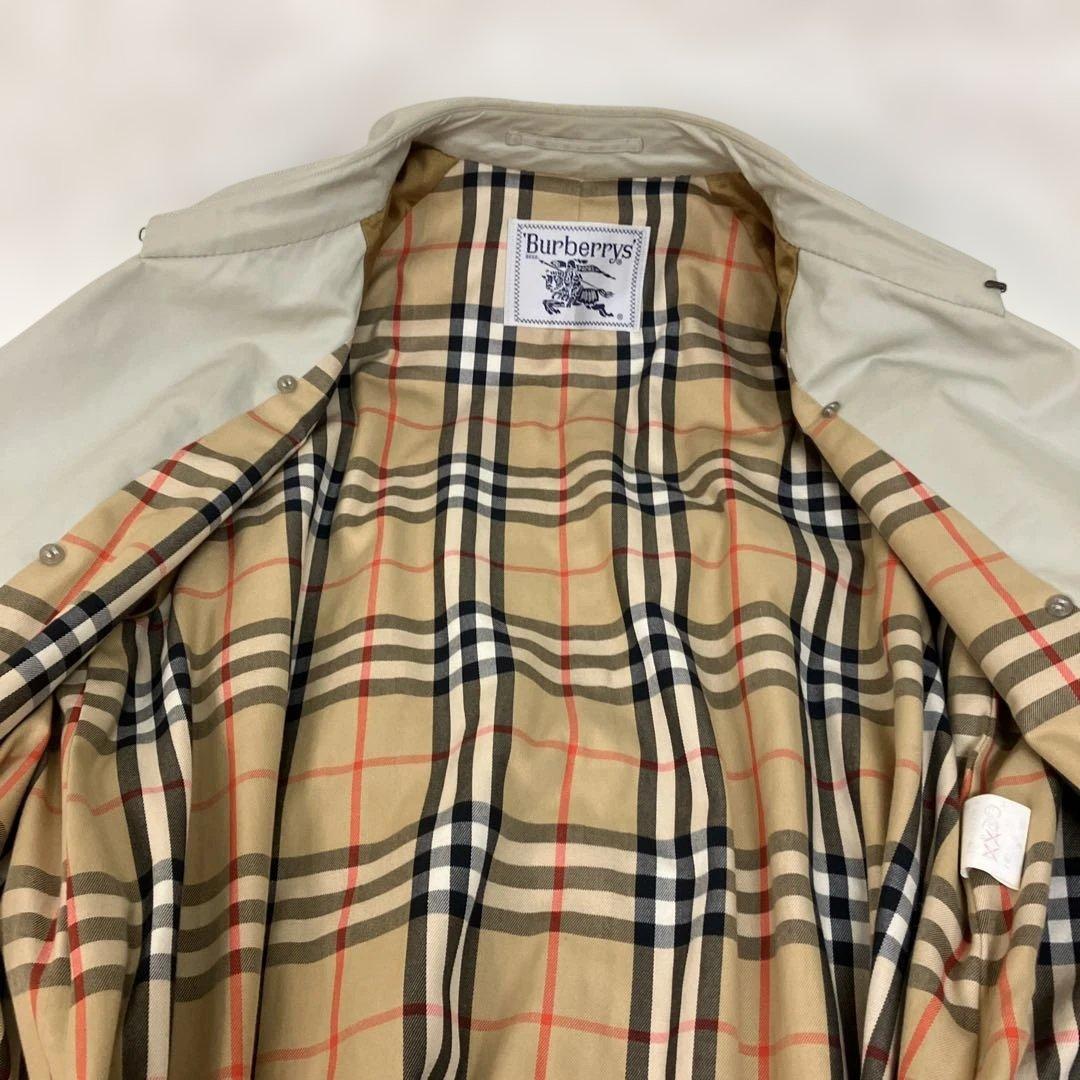 【希少品】Burberry カーキ トレンチコート　ロング丈　　ノバチェック