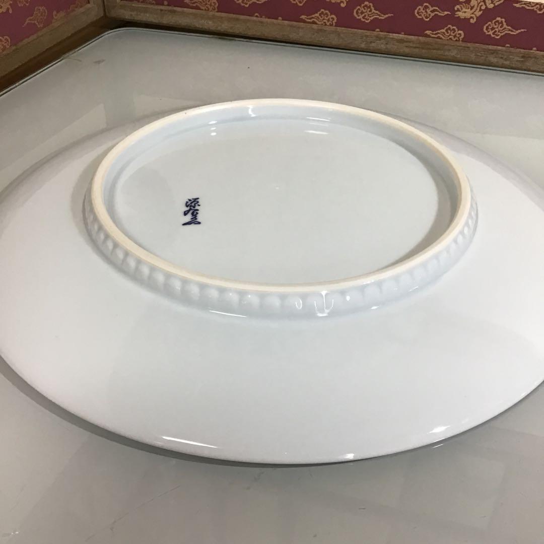 ￼源右衛門　大皿　2枚　染赤濃プルーン文　27.5センチ