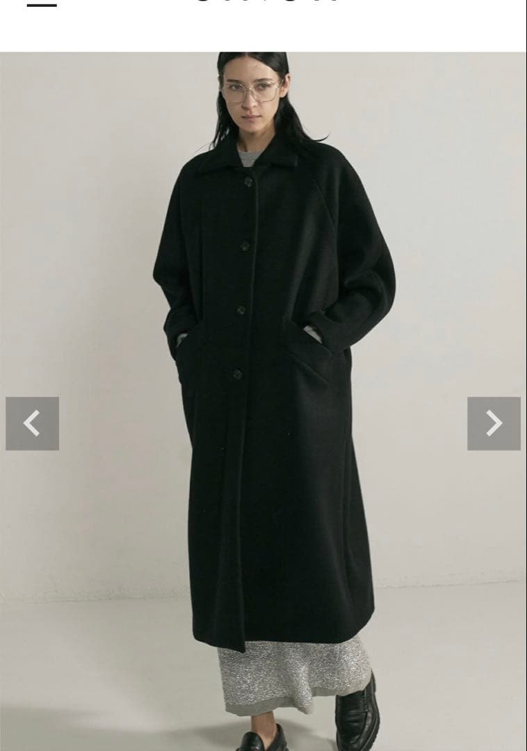 CINOH ウールロングコート ブラック