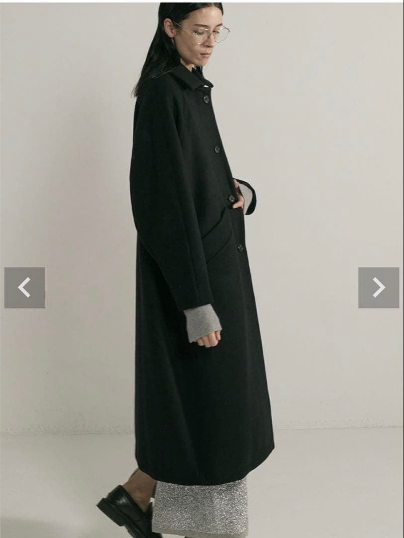 CINOH ウールロングコート ブラック