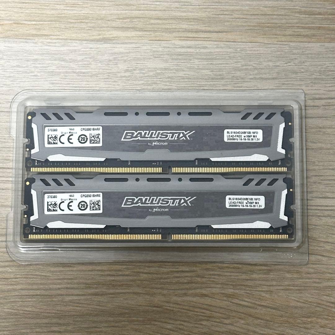 32GB（16GBx2枚）✨ crucial DDR4-2666 メモリ