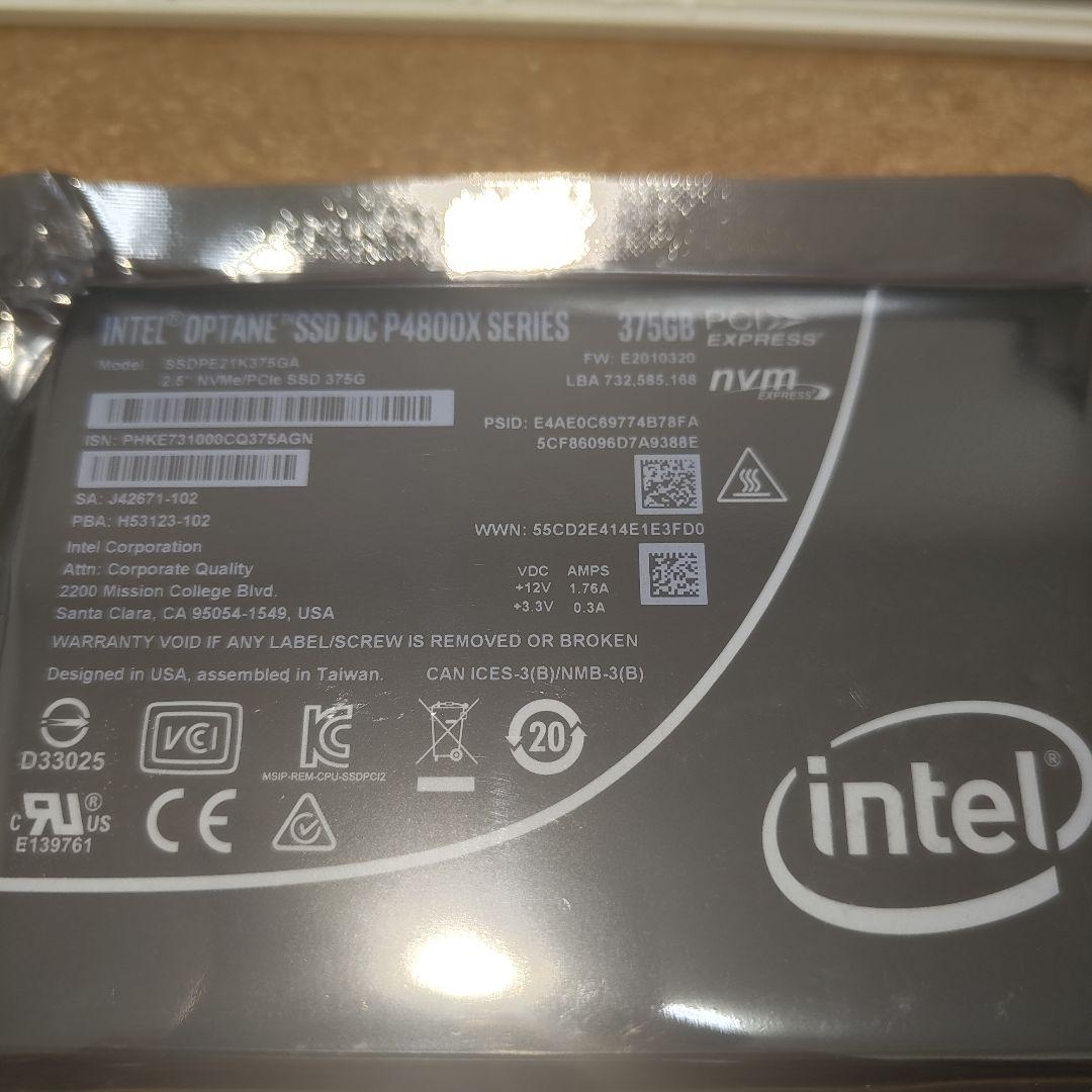 Intel Optane P4800X 375GB 新品未開封品