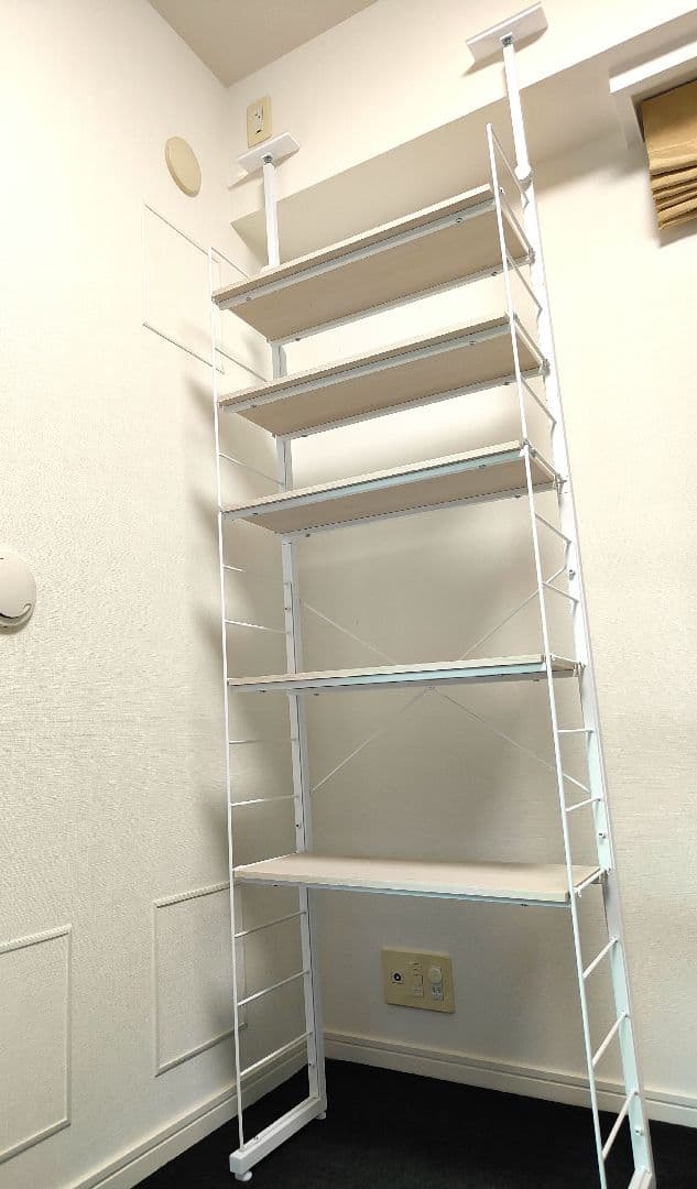 突っ張り壁面収納Nポルダ (幅60cm ホワイトウォッシュ)