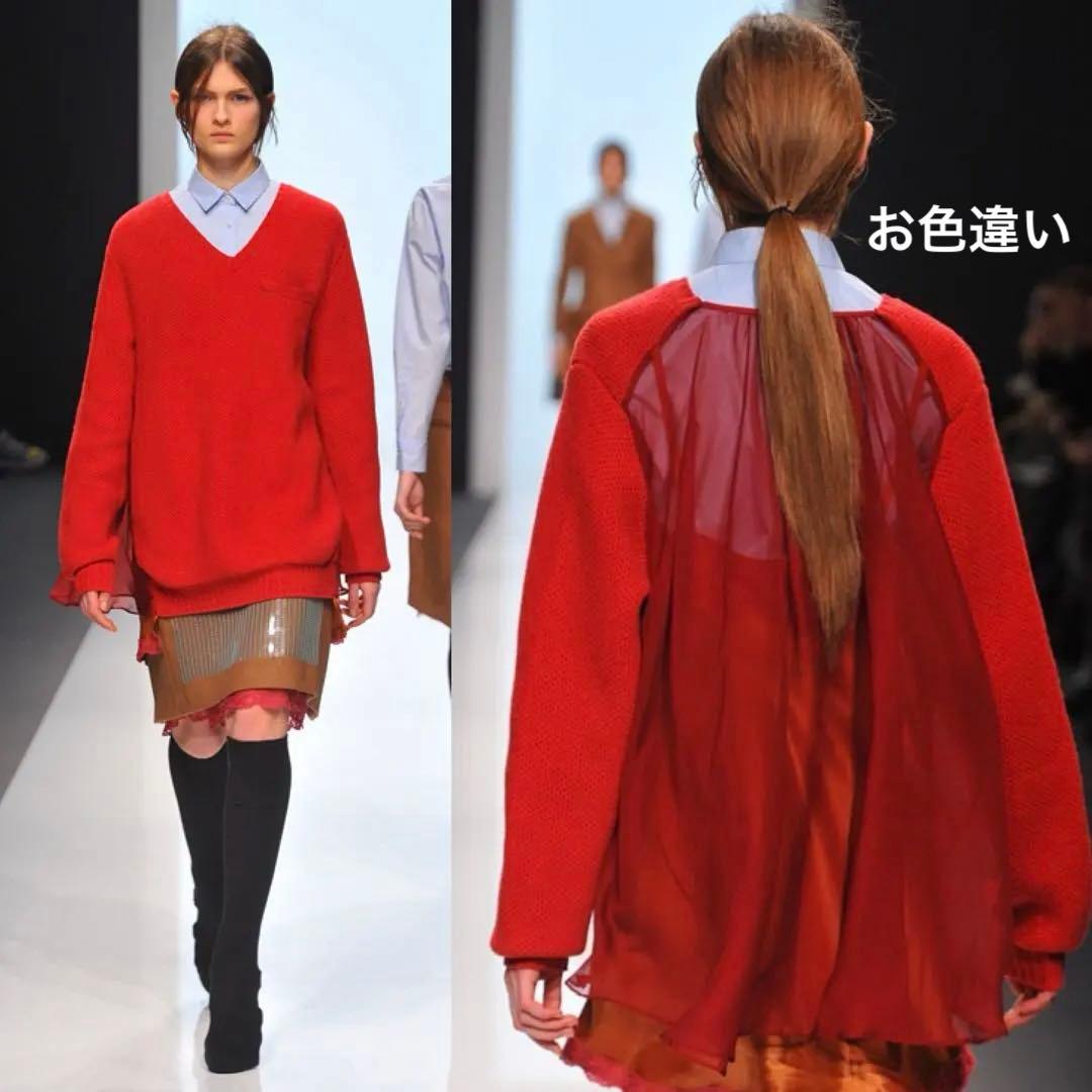 激レア　コレクション✨sacai サカイ ニット シルク バックプリーツ フレア