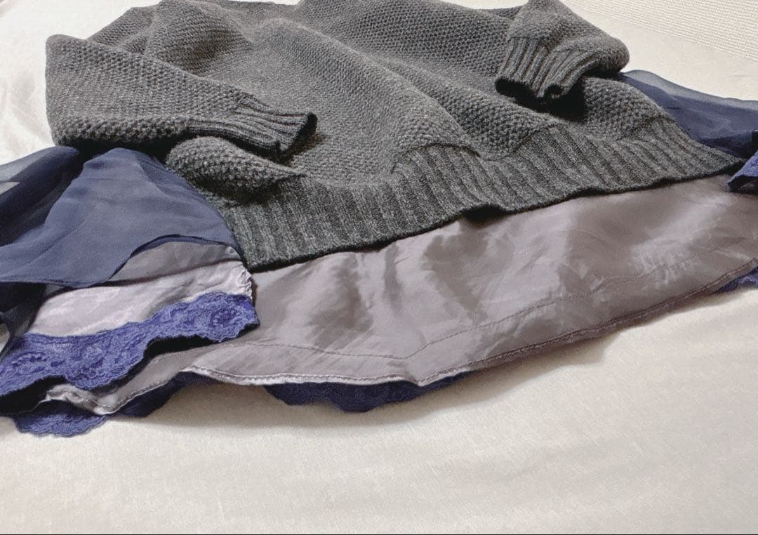 激レア　コレクション✨sacai サカイ ニット シルク バックプリーツ フレア