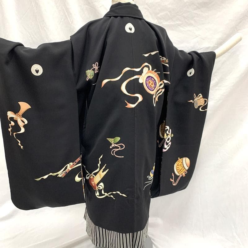 507ab46■お宮参り 七五三 五歳 男児 着物&羽織&袴&角帯■状態良好