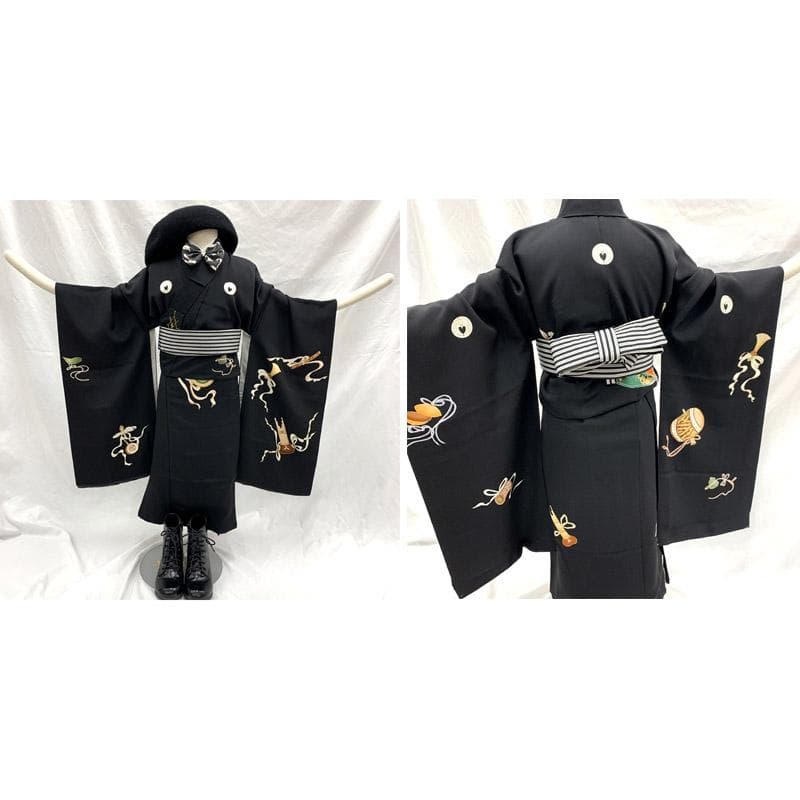 507ab46■お宮参り 七五三 五歳 男児 着物&羽織&袴&角帯■状態良好