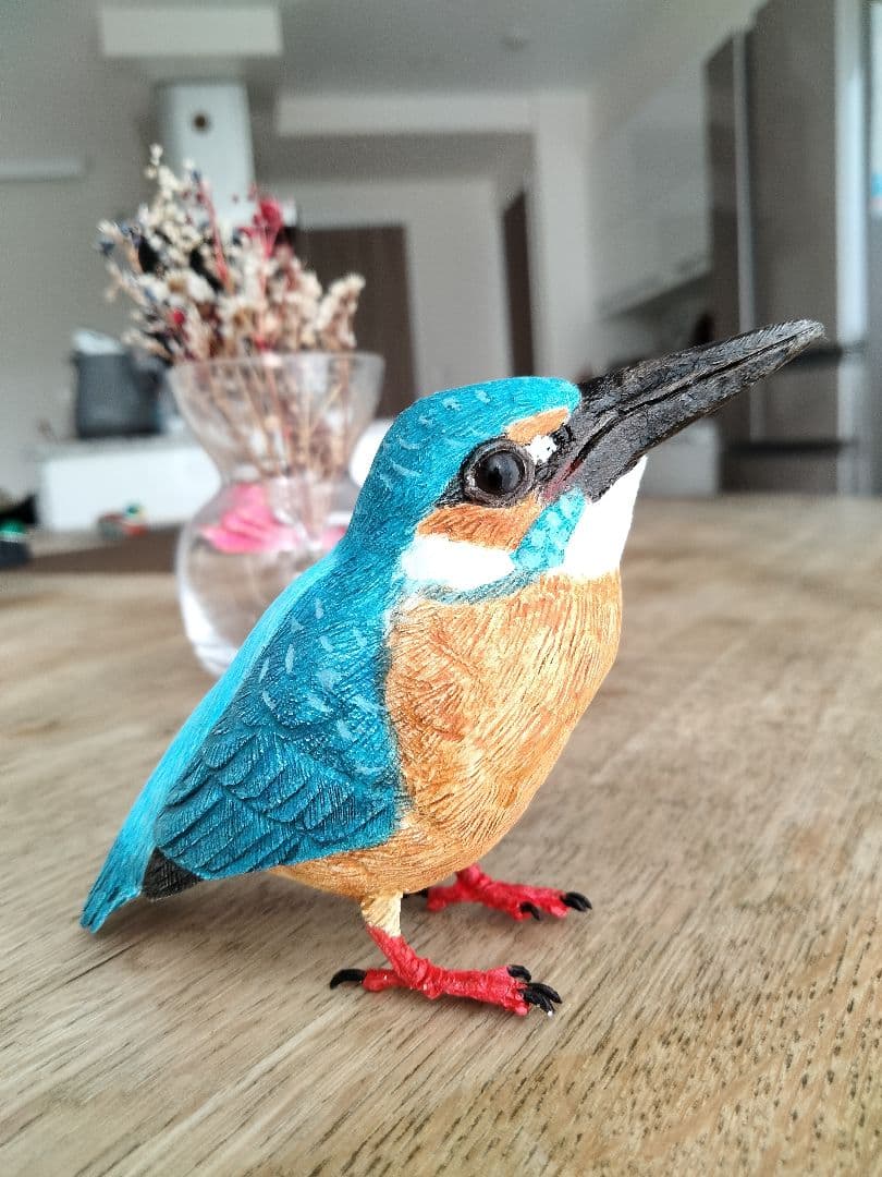 カワセミの置物 　バードカービング