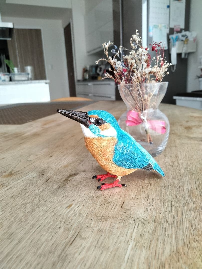 カワセミの置物 　バードカービング