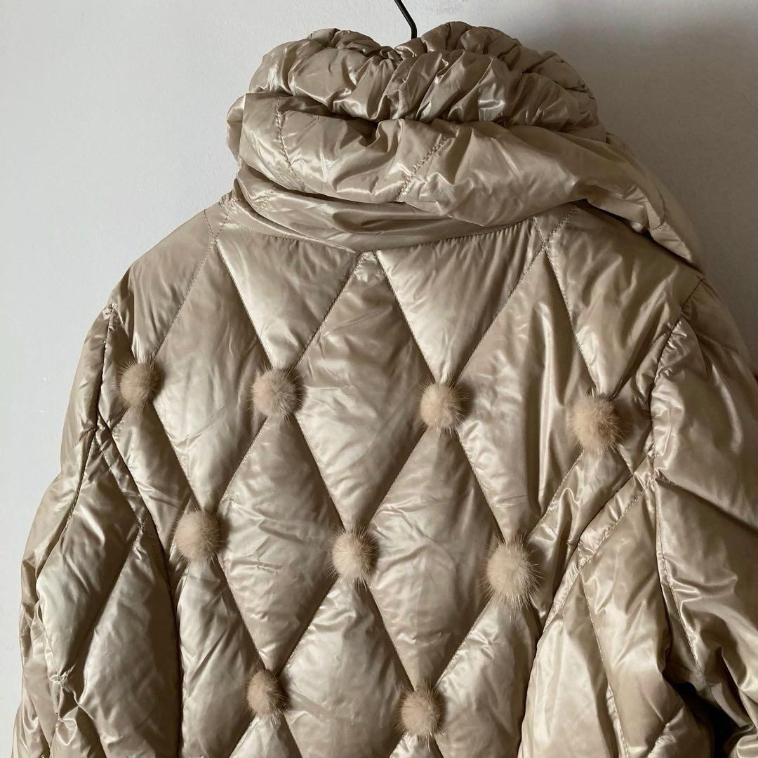 伊太利屋イタリヤ10万＊最高級ミンクファー付きボリュームダウンコート