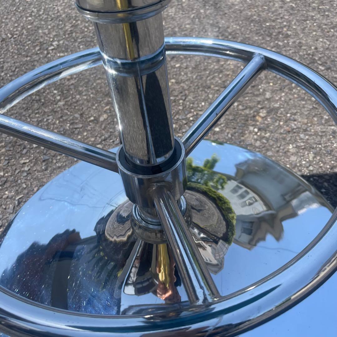 回転　丸テーブル　アメリカンアンティーク　ブルーメタリック！レア！バー！カフェ！