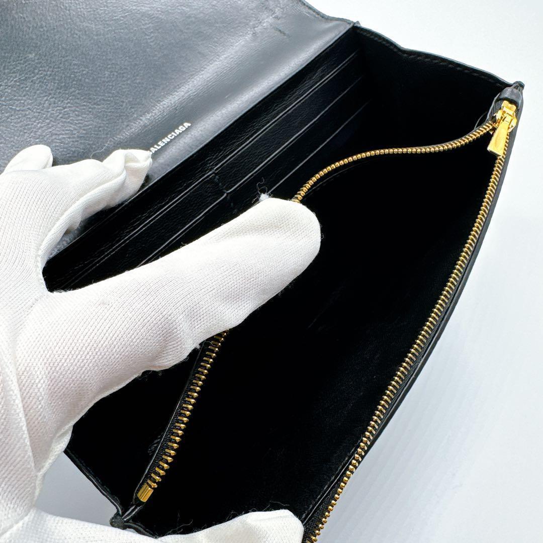 バレンシアガ 594289 レザー エブリデイ ブラック 長財布 美品 お買い得