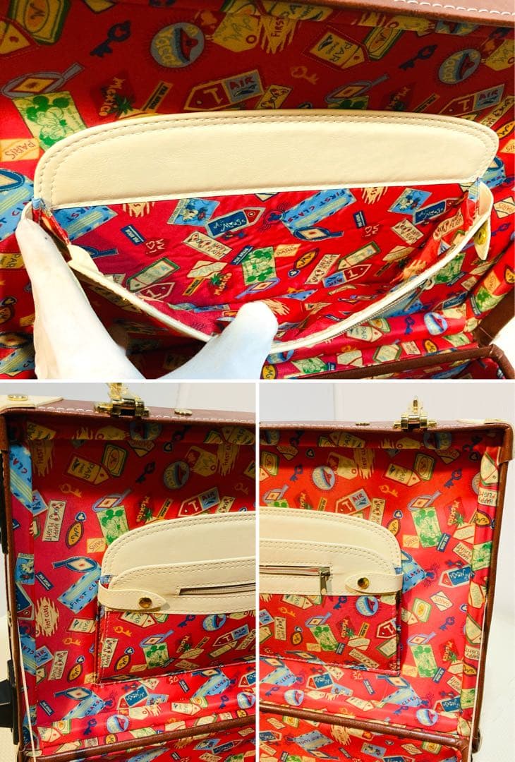 【希少】#656 Disney レザー スーツケース フランス柄