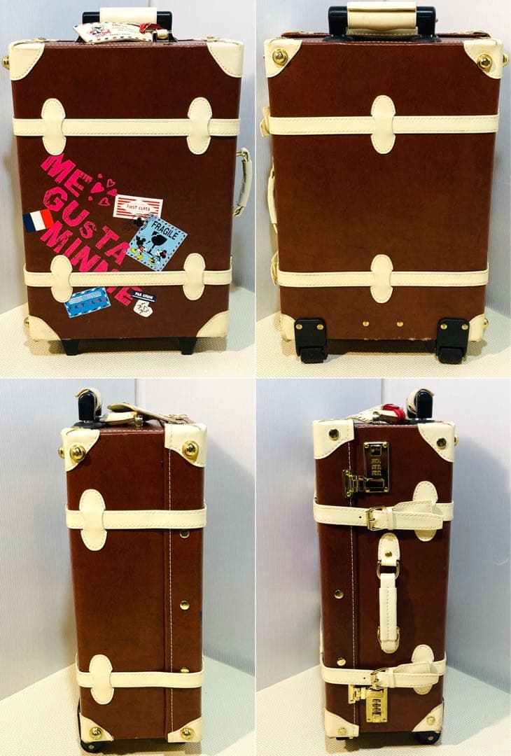 【希少】#656 Disney レザー スーツケース フランス柄