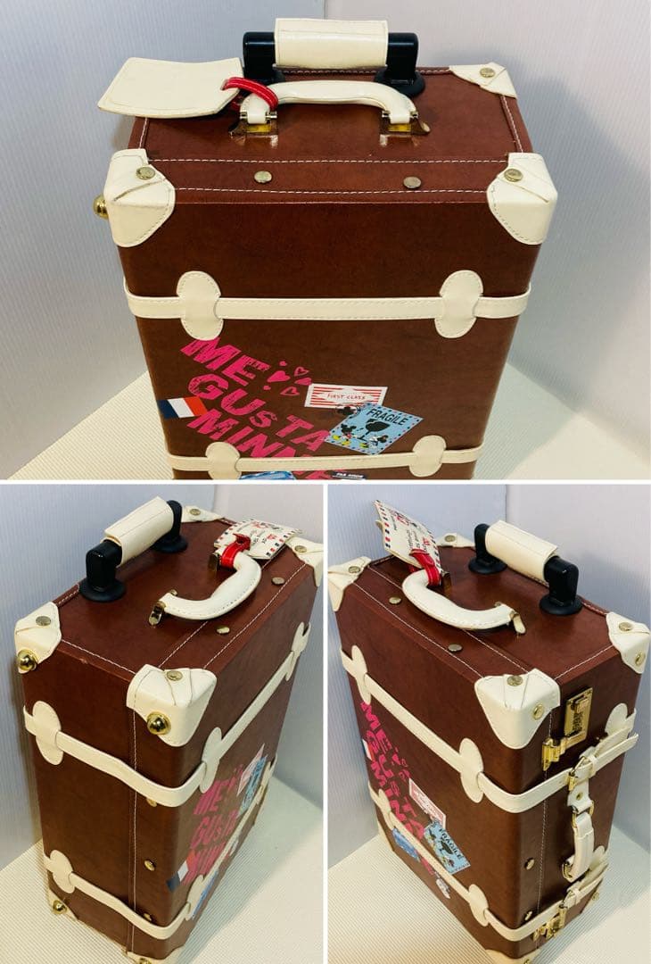 【希少】#656 Disney レザー スーツケース フランス柄