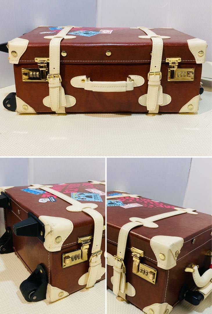 【希少】#656 Disney レザー スーツケース フランス柄
