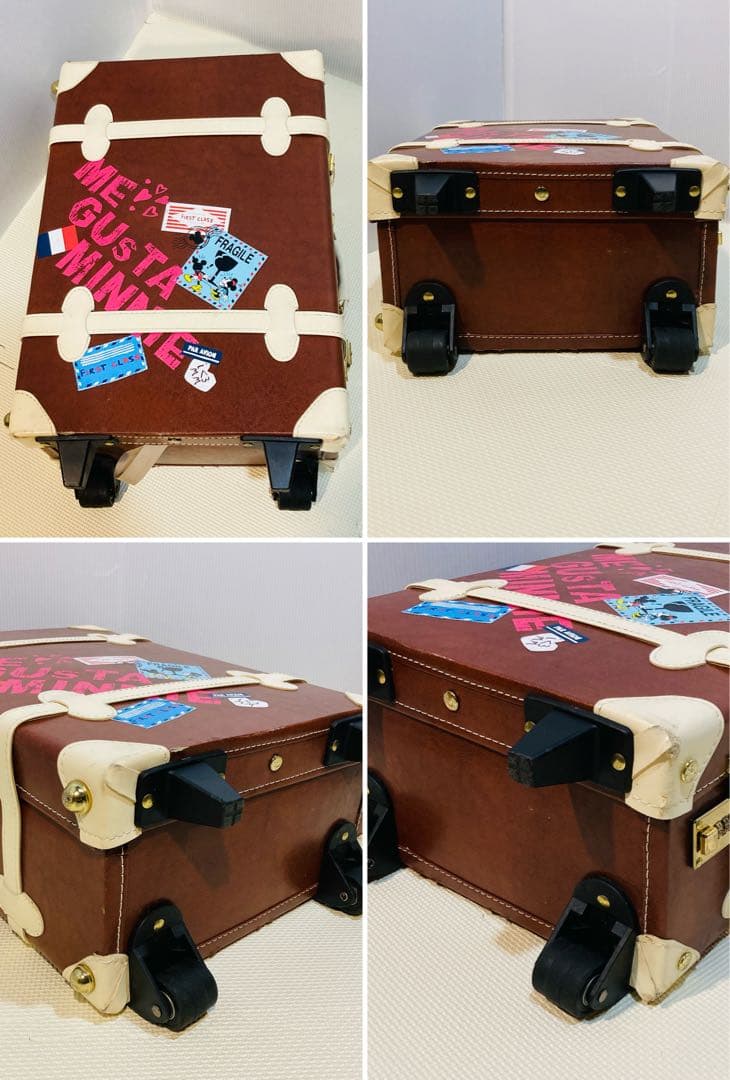 【希少】#656 Disney レザー スーツケース フランス柄