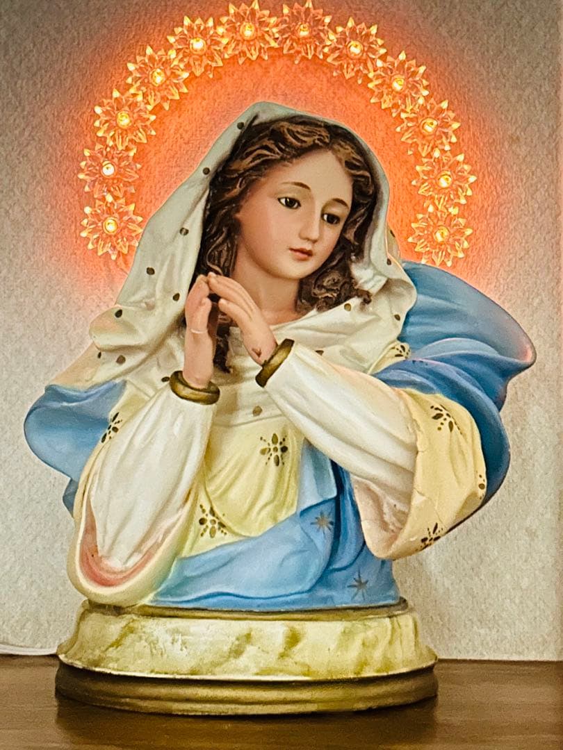 【訳あり超希少品】美顔の聖母マリア半身像　アンティーク