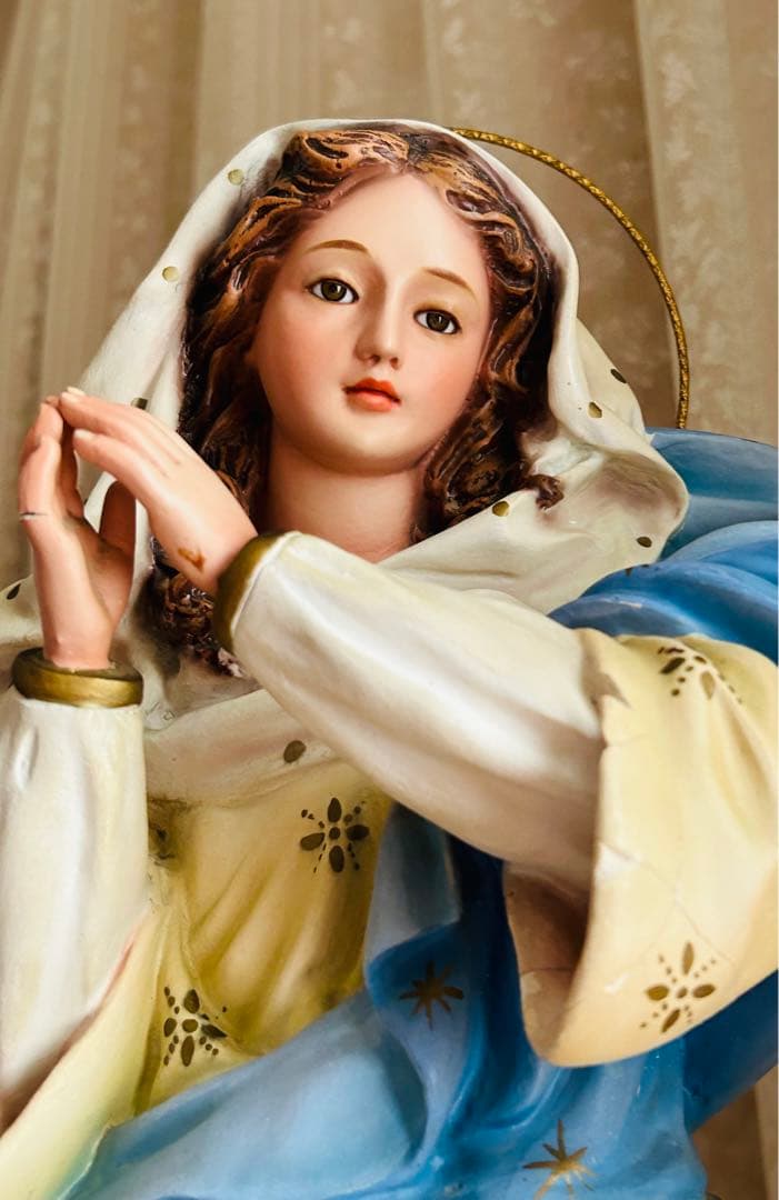 【訳あり超希少品】美顔の聖母マリア半身像　アンティーク