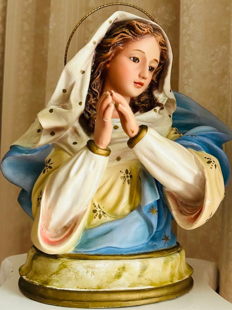 【訳あり超希少品】美顔の聖母マリア半身像　アンティーク