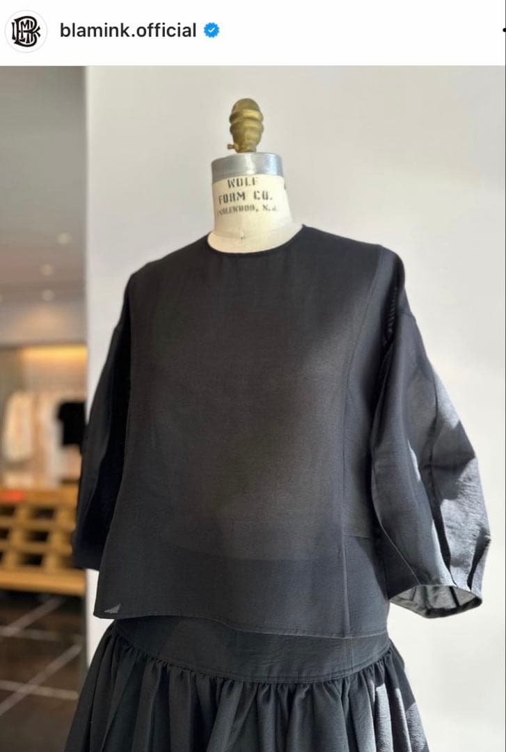美品 2024SS BLAMINK パフショートスリーブブラウス 36