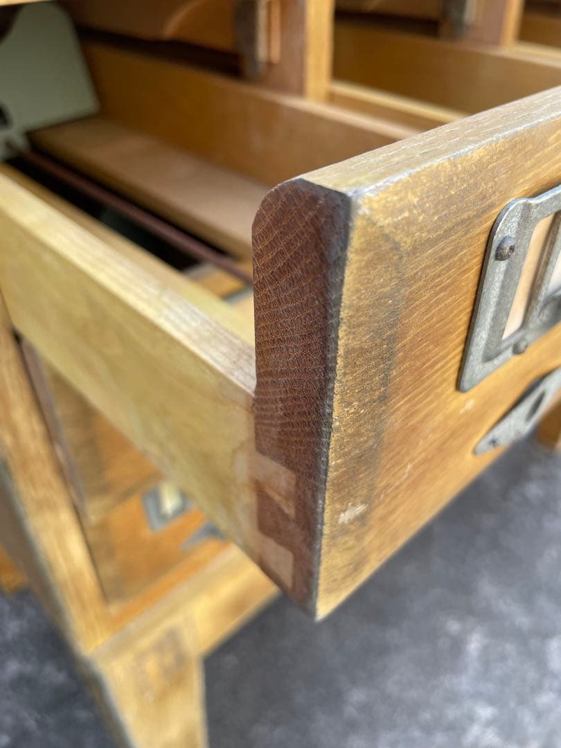 ビンテージ/学校/図書館/収納棚/棚/カードケース/キャビネット/小引き出し/②