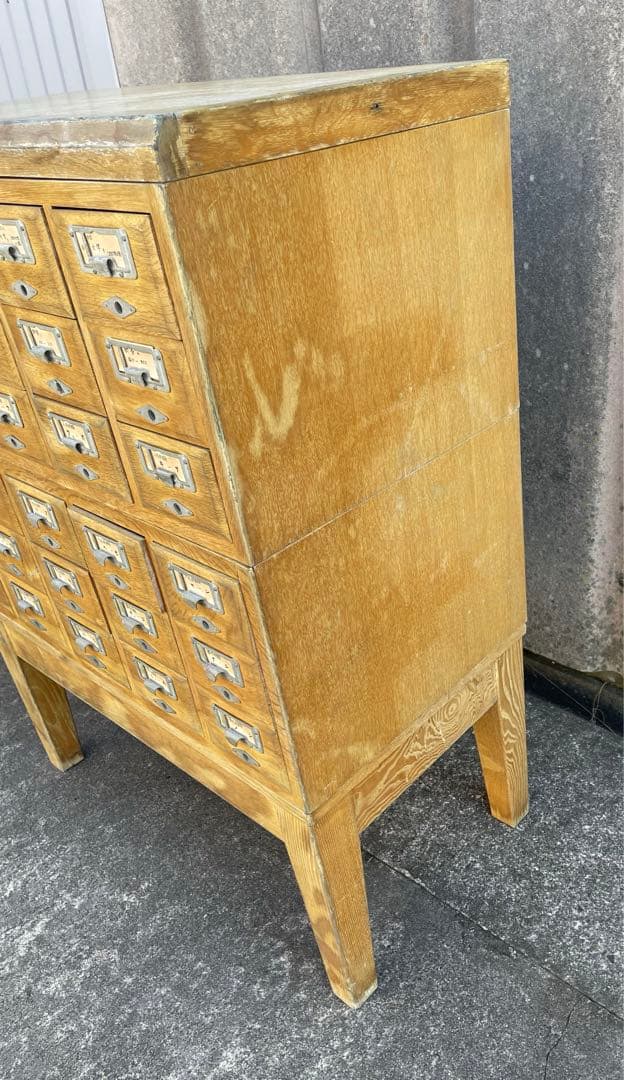 ビンテージ/学校/図書館/収納棚/棚/カードケース/キャビネット/小引き出し/②