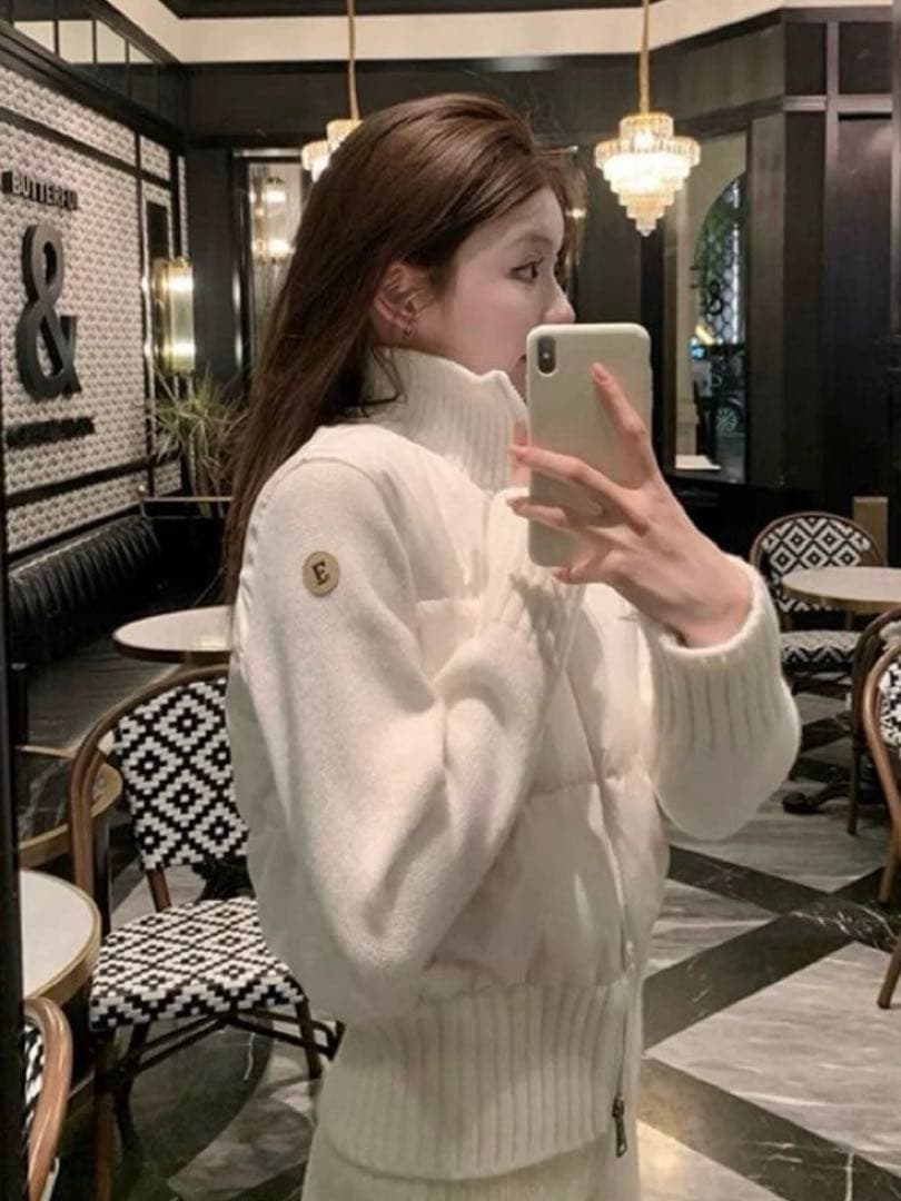 2日以内発送　ニットドッキング　ダウンジャケット