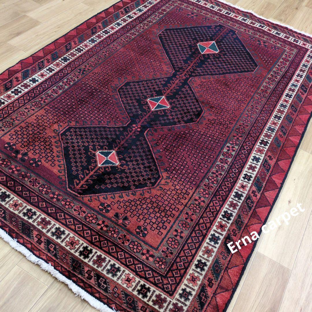 ペルシャ絨毯　シ－ラーズ産 215x135 クリーニング済 shiraz