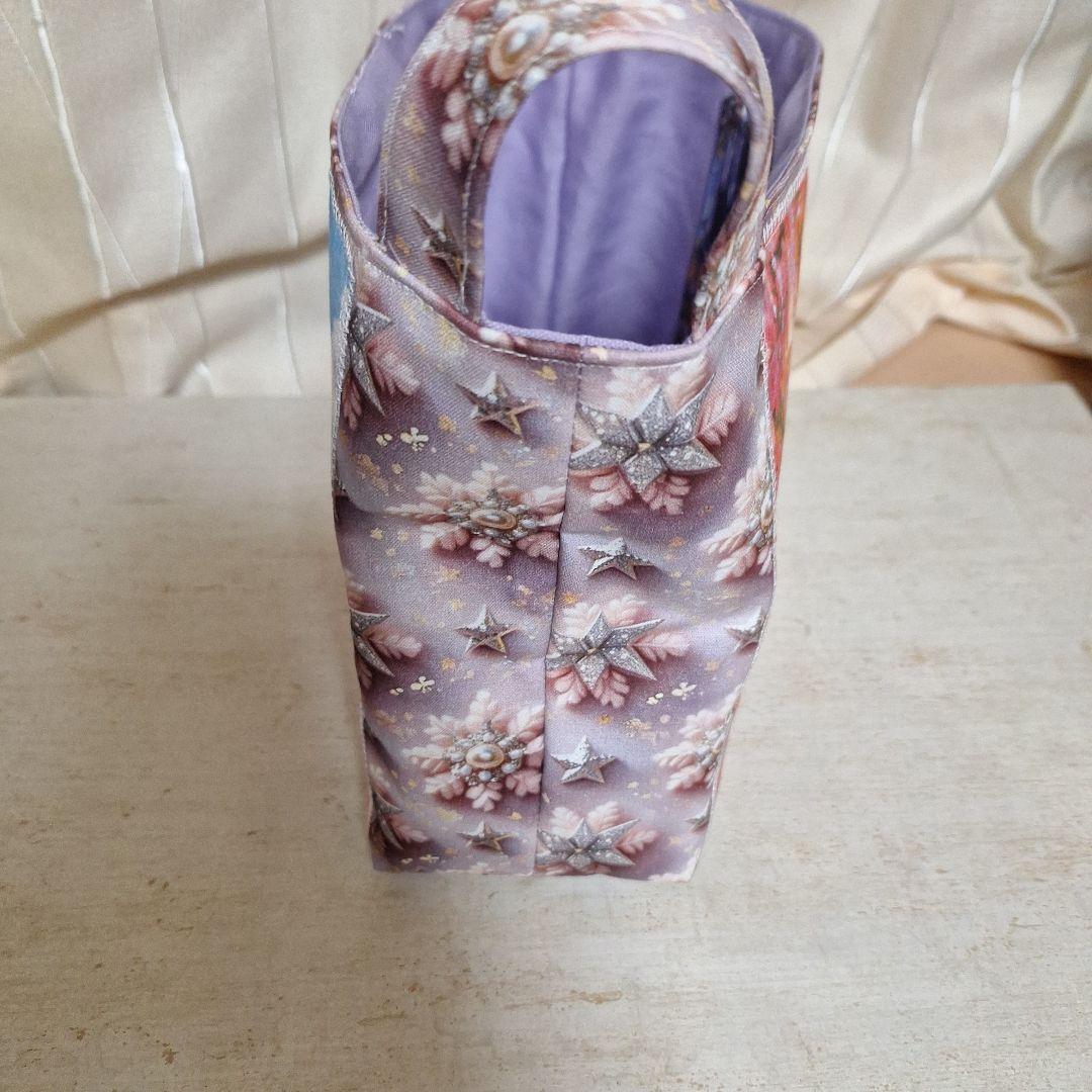 激レア女の子とねこパネル生地　ハンドメイド　布バスケット　フラットポーチ