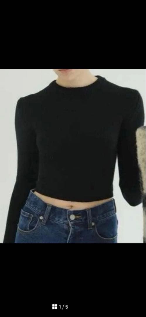 CLANE COTTON SHORT KNIT TOPSブラック2サイズ新品