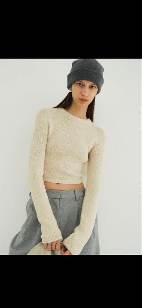 CLANE COTTON SHORT KNIT TOPSブラック2サイズ新品