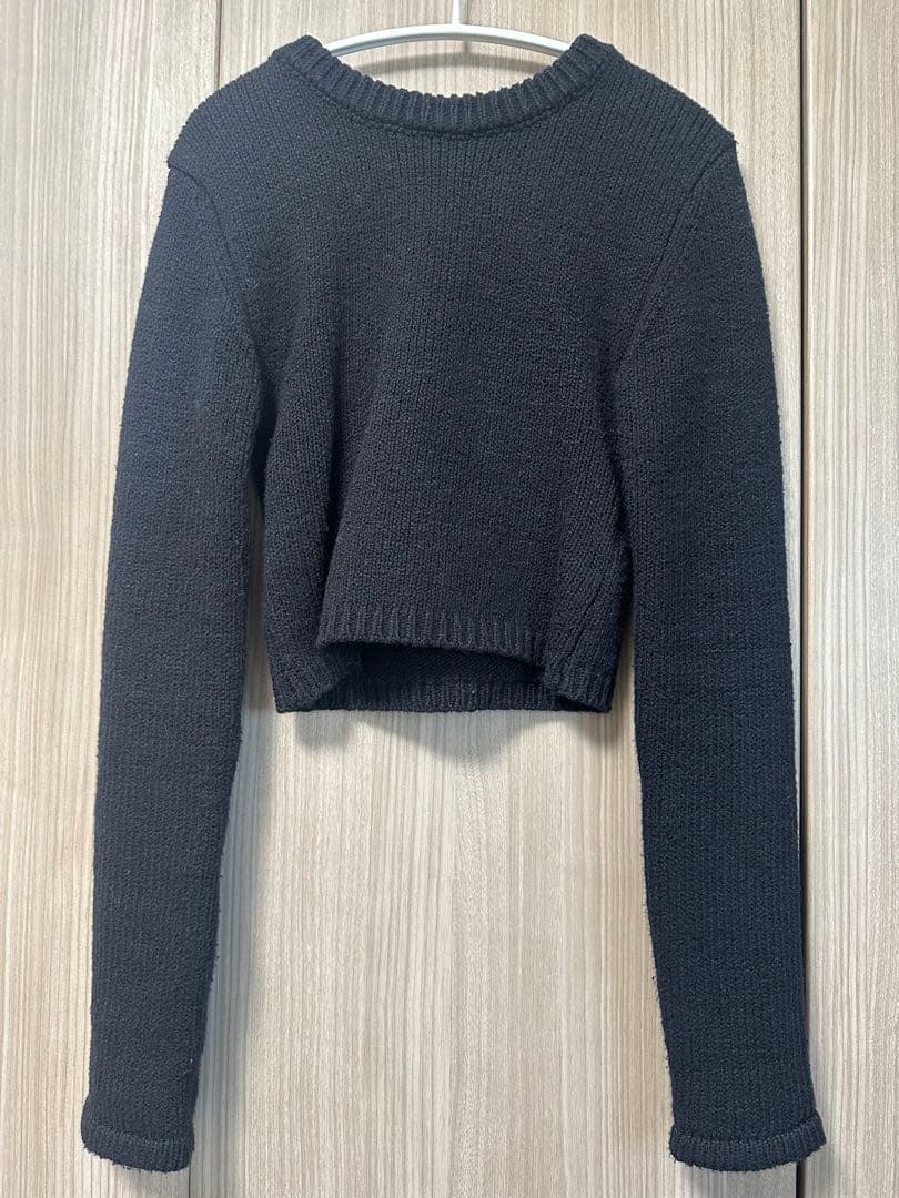 CLANE COTTON SHORT KNIT TOPSブラック2サイズ新品