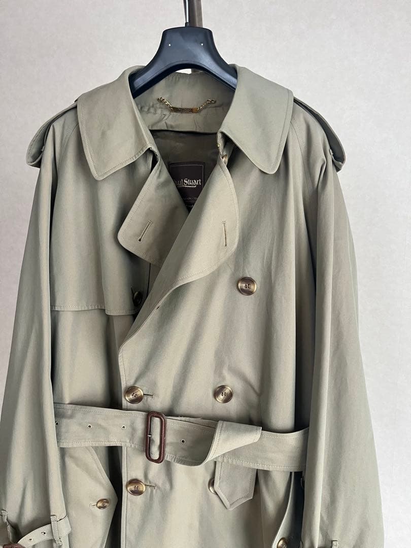 ポールスチュアート 一枚袖 トレンチコート invertere 玉虫 英国製