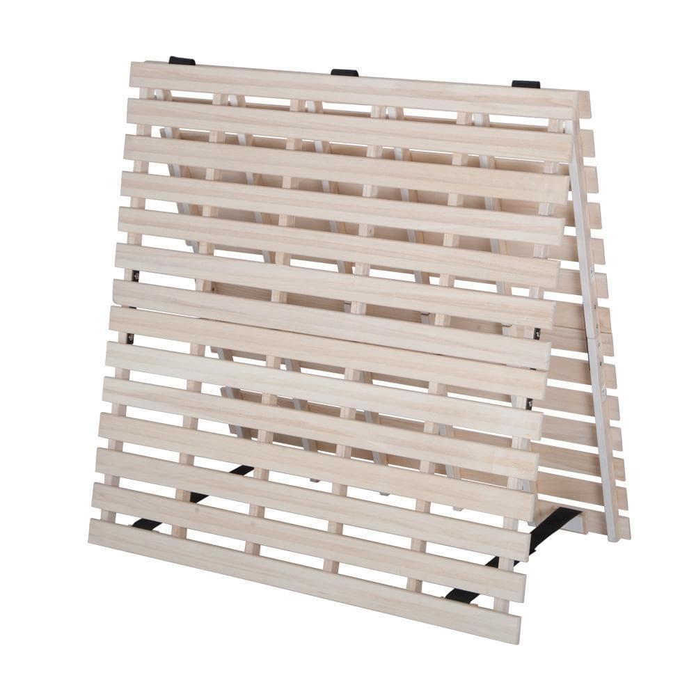 すのこベッド　折りたたみ　天然桐二つ折りベッドフレーム　木製ダブル2折桐木床 D