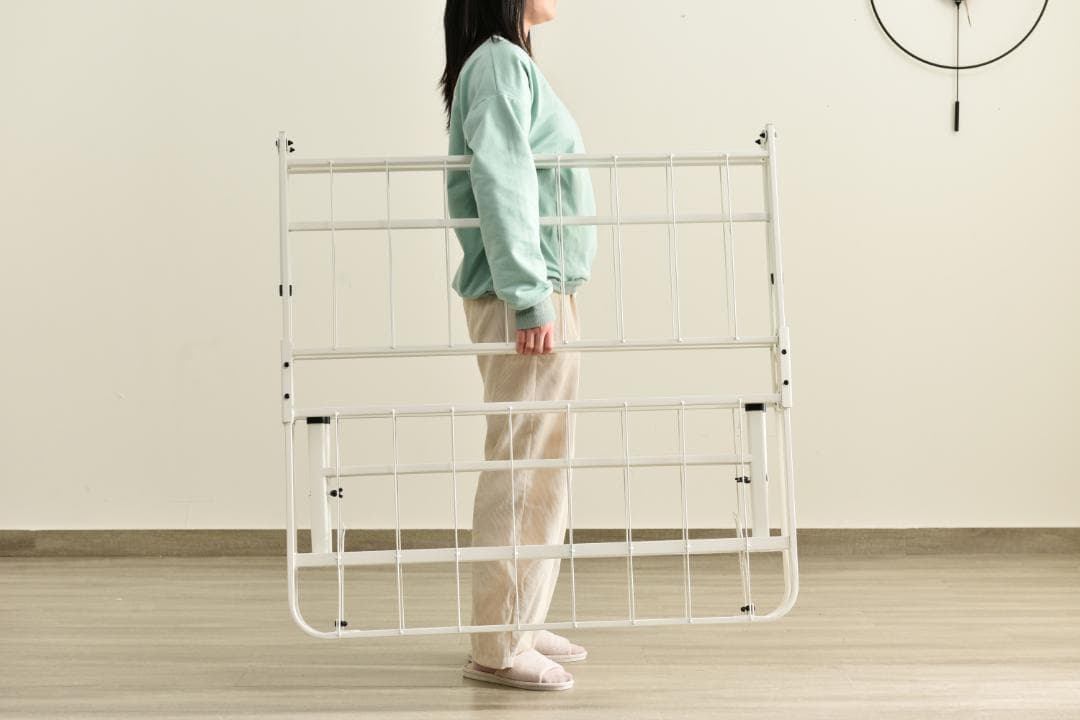 パイプベッド折りたたみベッドシングルベッド下収納シングルベッド耐荷重200kg